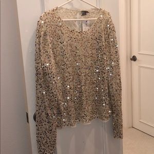 ASOS Plus Size Gold Sequin Long Sleeve
